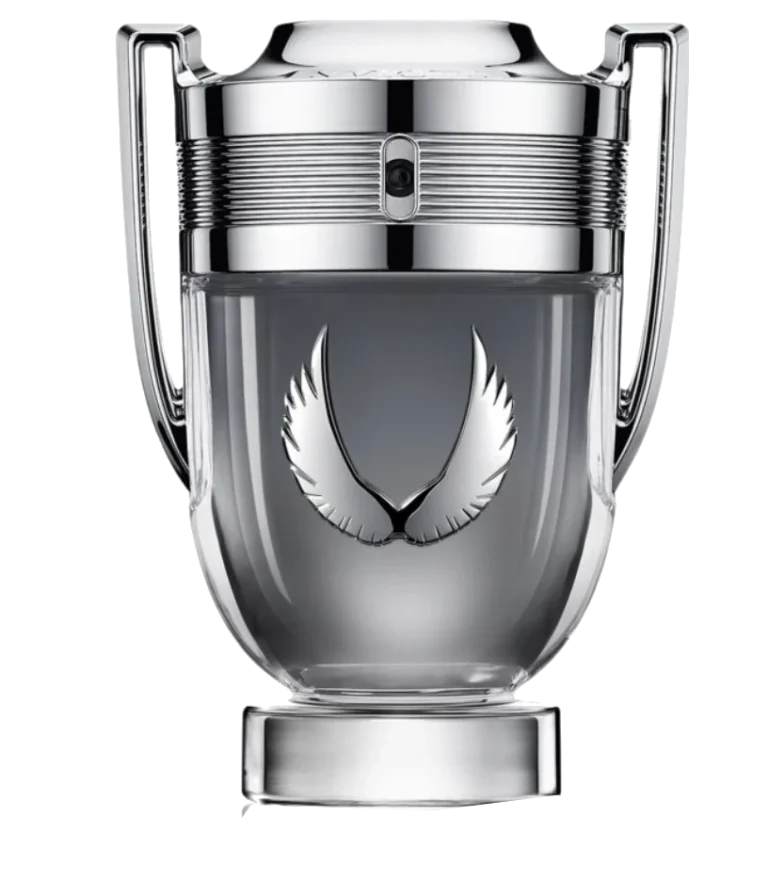 Paco Rabanne Invictus Platinum - świeży, miętowo-absyntowy zapach męski w charakterystycznym srebrnym flakonie w kształcie trofeum.